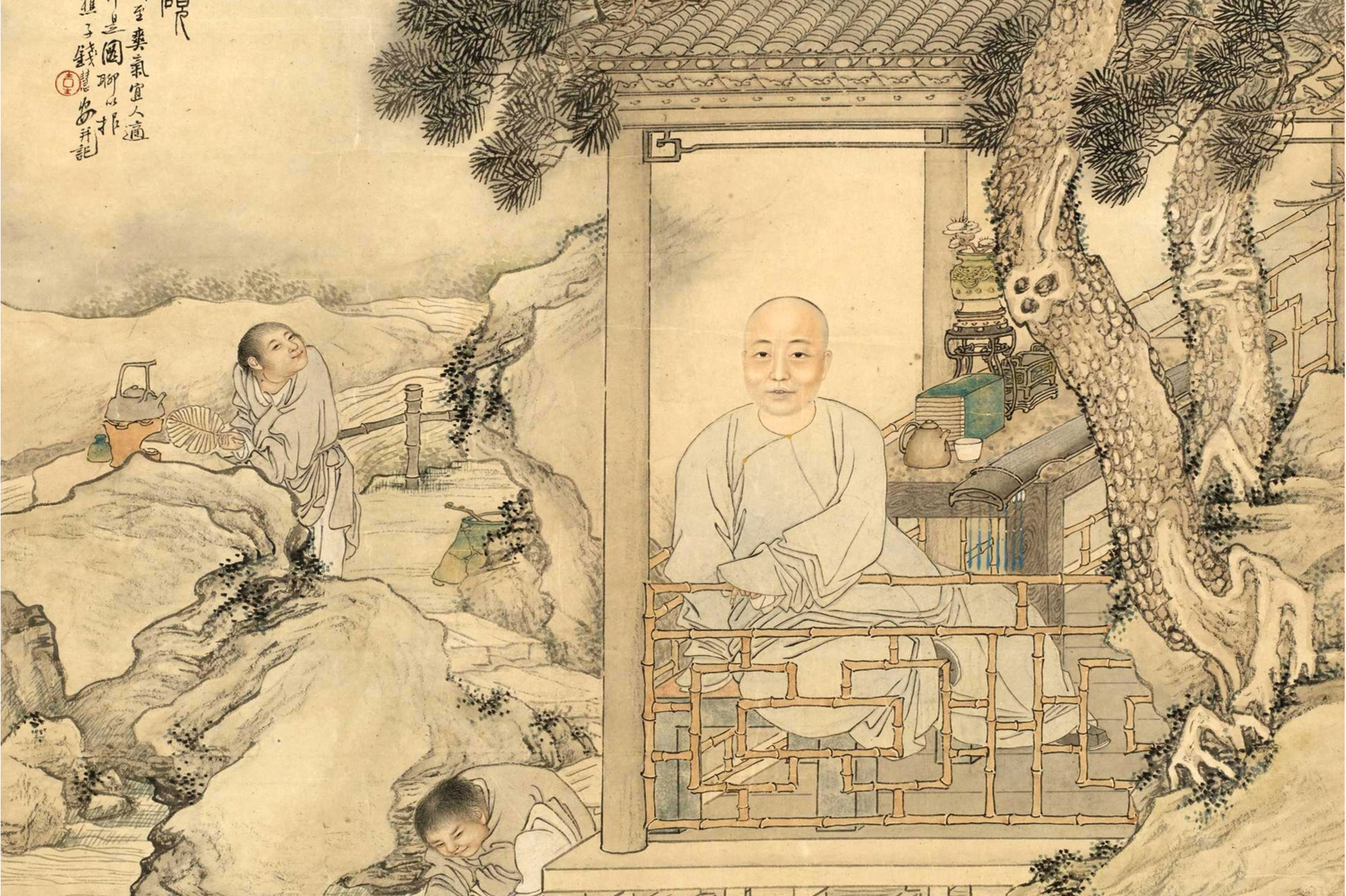  p data-id="t4emi77ibvkj">清钱慧安煮茶洗砚图轴是一件清代的文物