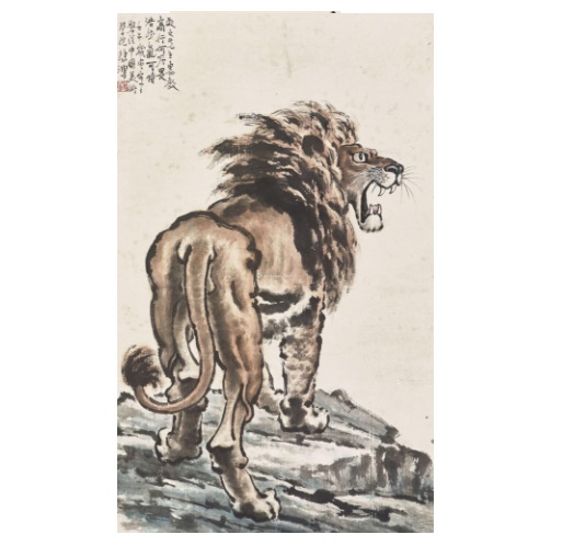  p>《吼狮》是徐悲鸿创作的一幅中国书画. /p>