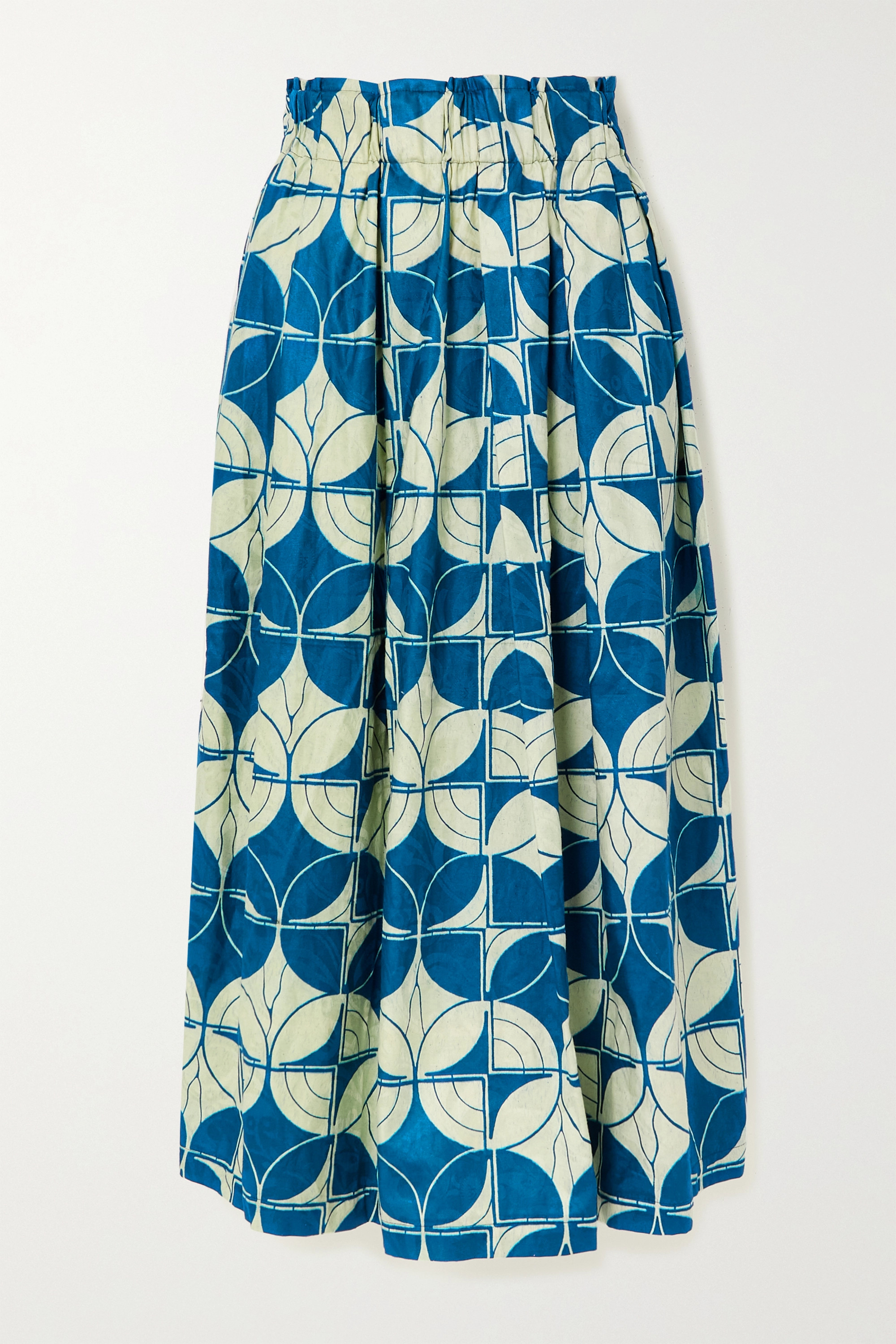 印花蜡染纯棉中长半身裙