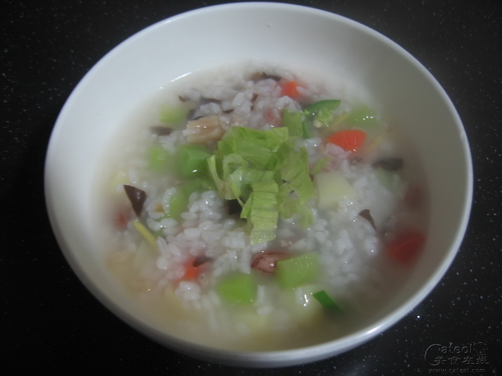 油菜猪肝粥