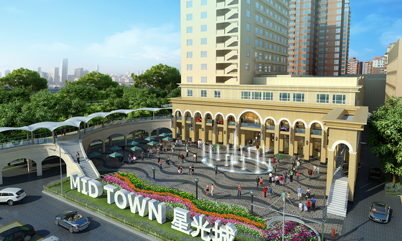 商业,商务全机能于一体的建筑集群,项目囊括星光城体验式主题购物中心