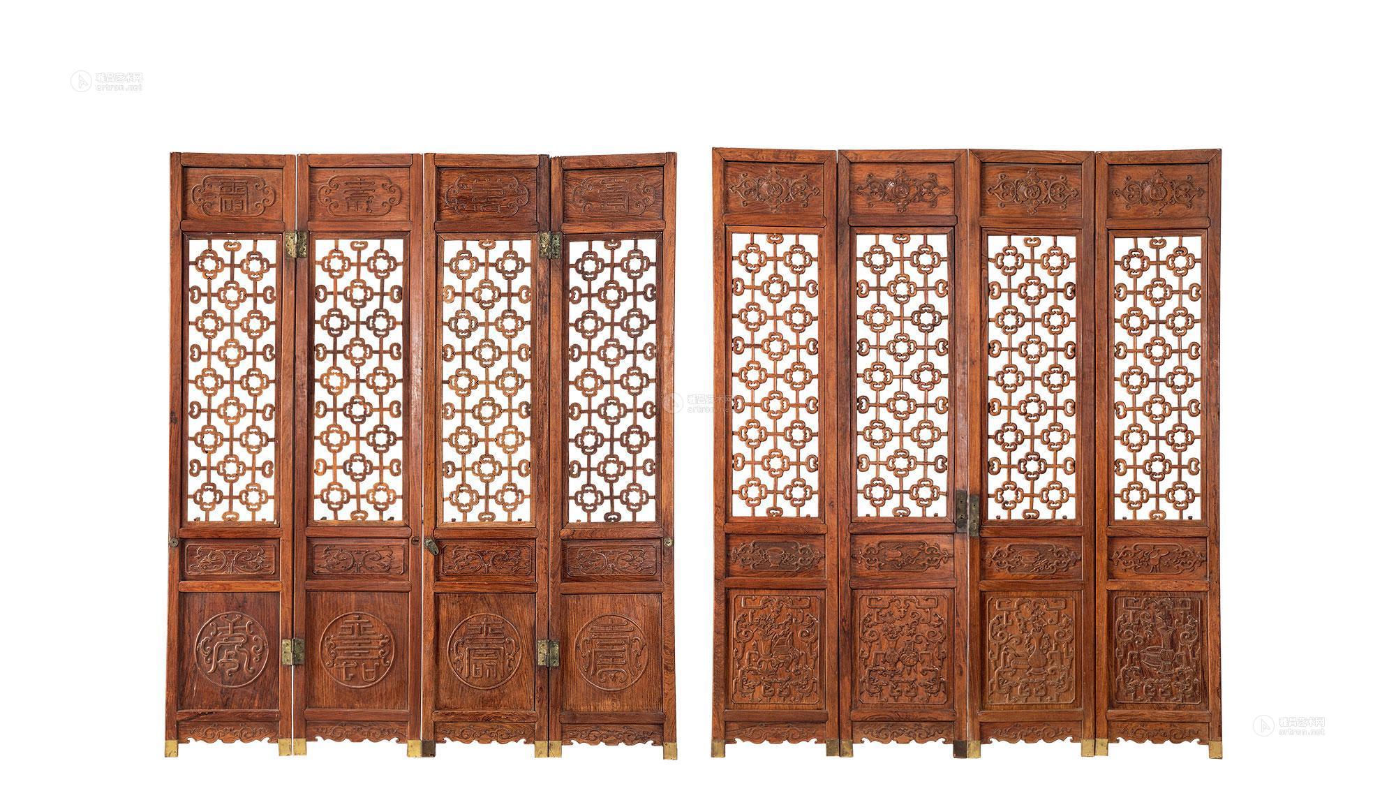 明黄花梨六扇隔扇