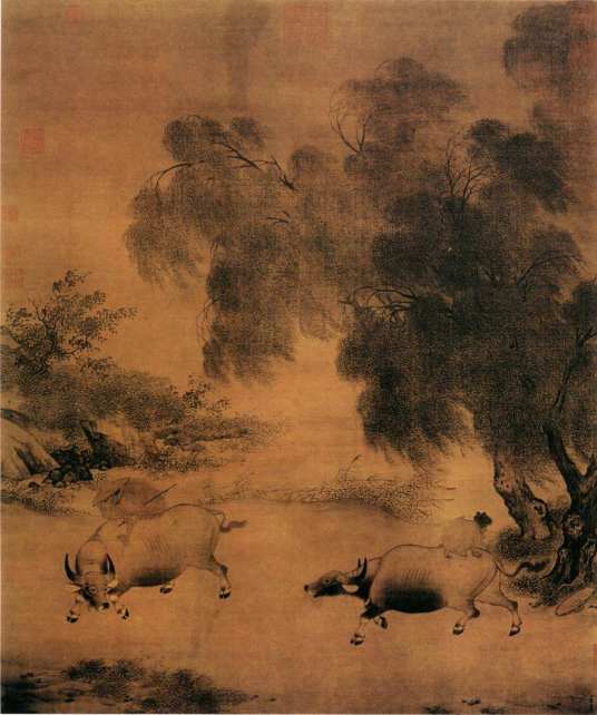 风雨归牧图（南宋李迪创作的立轴、绢本淡设色画）_百度百科