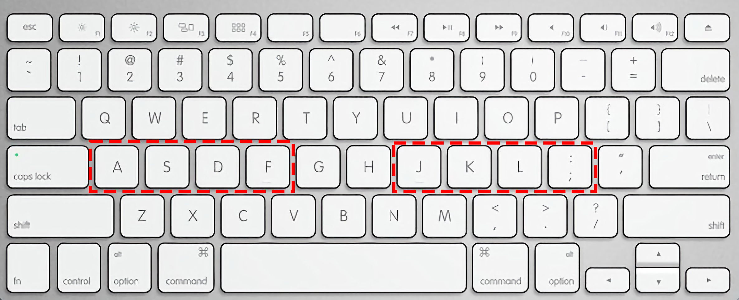  p>键盘中的"a s d f j k l ;"8个键,被称为基准键.