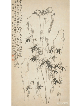 竹石图（清代郑燮创作的收藏于上海博物馆的纸本墨笔画）_百度百科