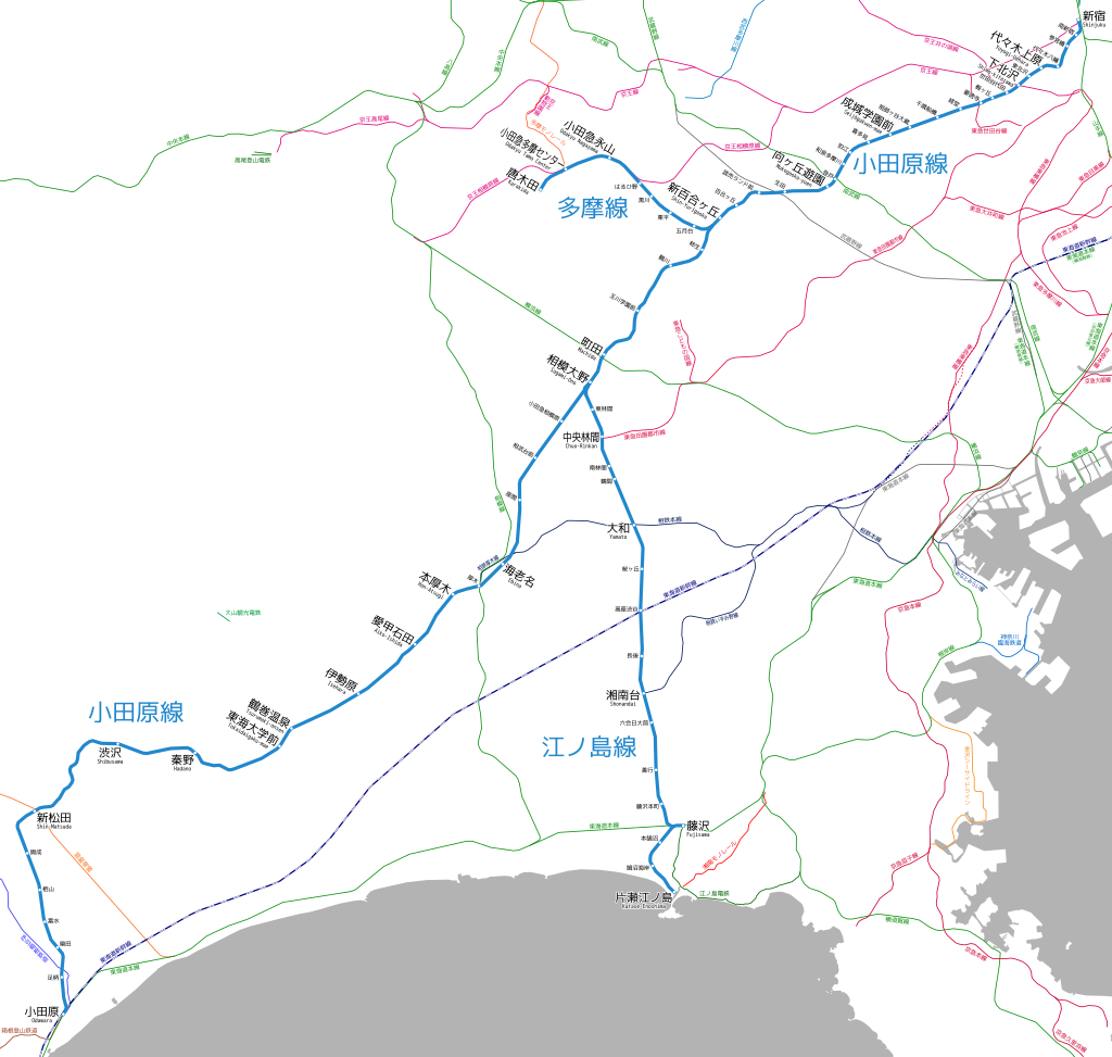 data-lemmaid="10358938">小田急电铁 /a>株式会社,线路连接了 a