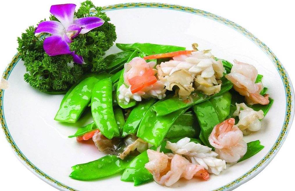 荷兰豆萝卜滑炒鱼片