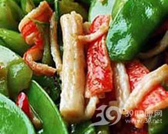 荷兰豆炒蟹柳