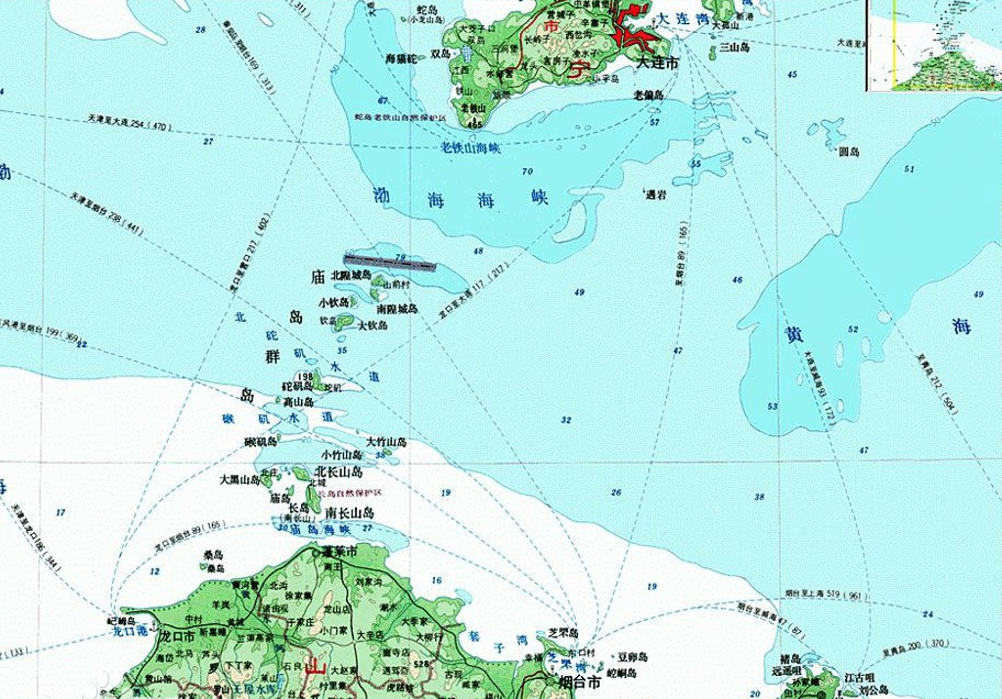  p>渤海海峡,位于中国辽宁省大连市南端的老铁山角,与山东省山东半岛