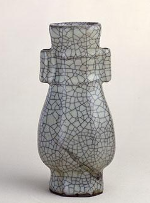 宋時代 哥窯 貫耳瓶 双耳花瓶 珍品 陶芸 骨董品 工芸品