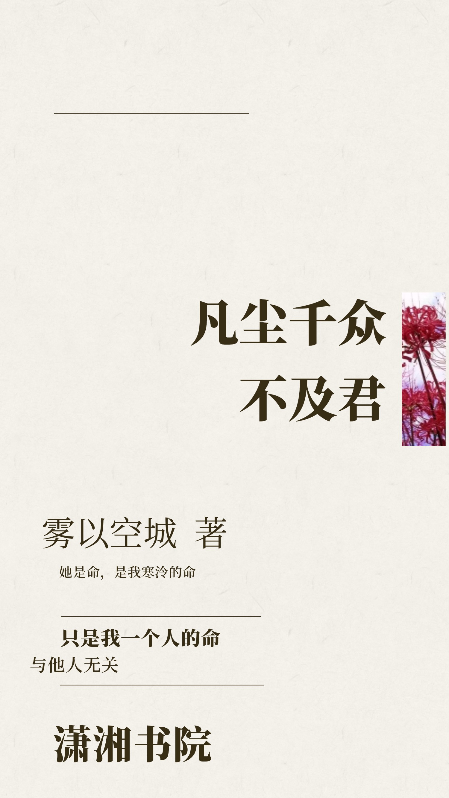 凡尘千众不及君