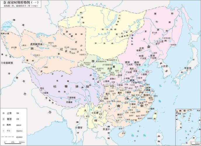 宋绍兴十二年（1142年）的疆域