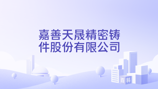 嘉善天晟精密铸件股份有限公司_百度百科