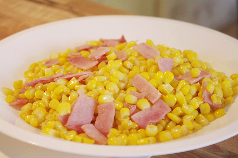 火腿炒玉米