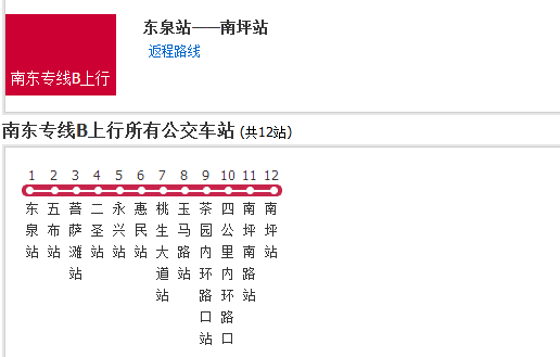 江津公交南东专线b