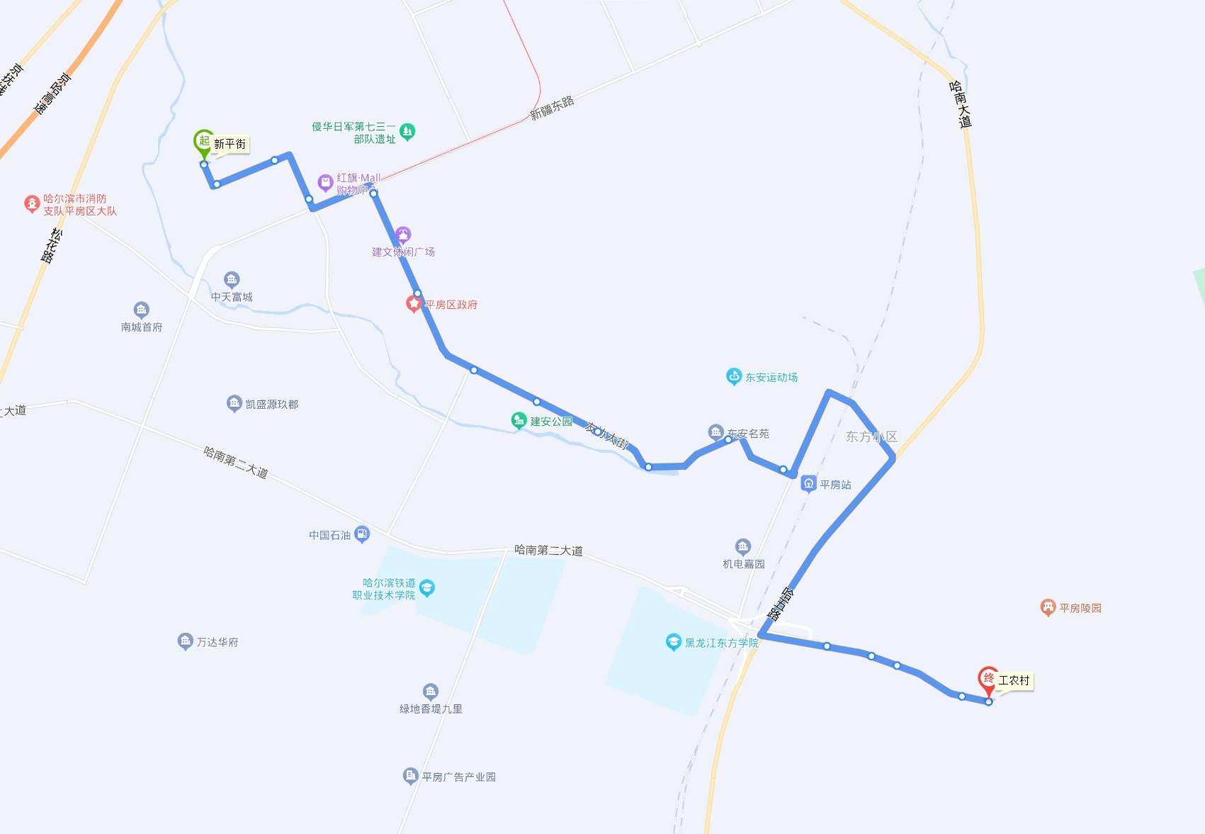 哈尔滨公交361路工农村支线