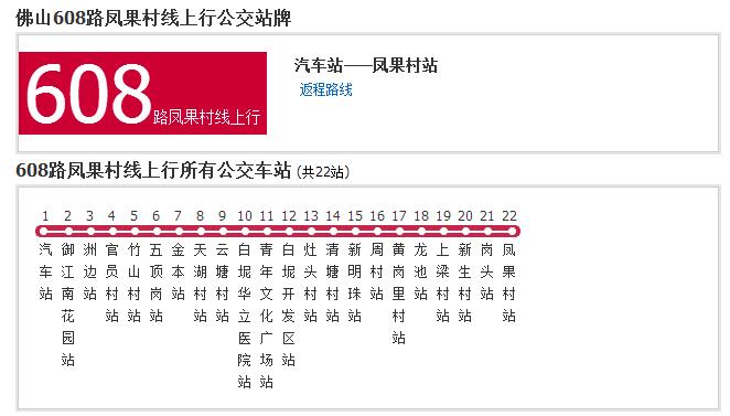 佛山公交608路凤果村线
