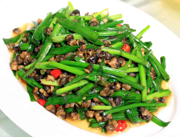  p>韭菜炒螺蛳肉是一道菜品,主料为韭菜,螺蛳. /p>