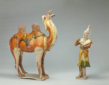 三彩胡人牽駱駝俑(現(xiàn)藏故宮博物院)