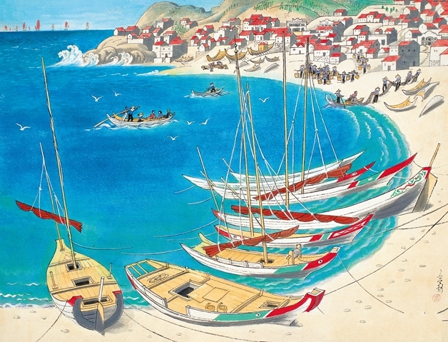  p data-id="tsiw5cujos4f">《海湾渔港》是周令钊创作的画作. /p>