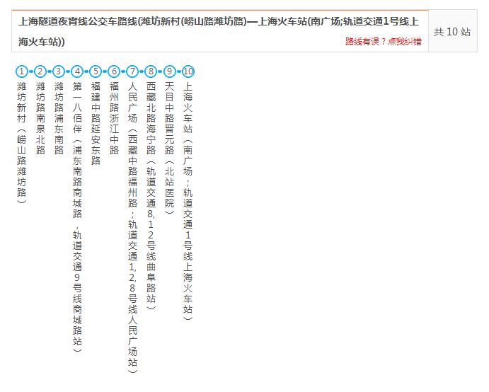 上海公交隧道夜宵线