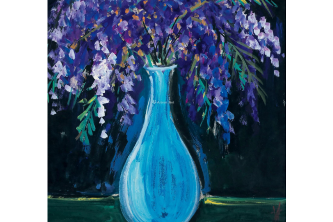 《静物瓶花》是林风眠创作的水粉水彩作品.