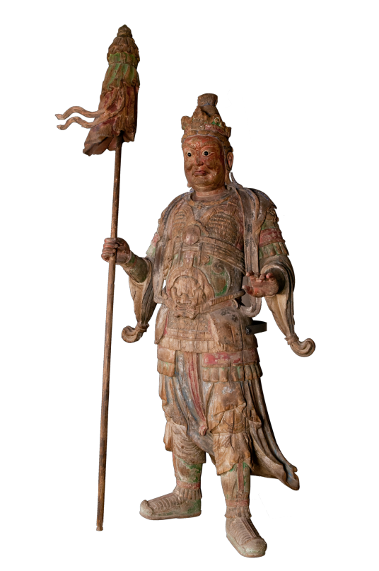 金代彩绘多闻天王木雕像_百度百科