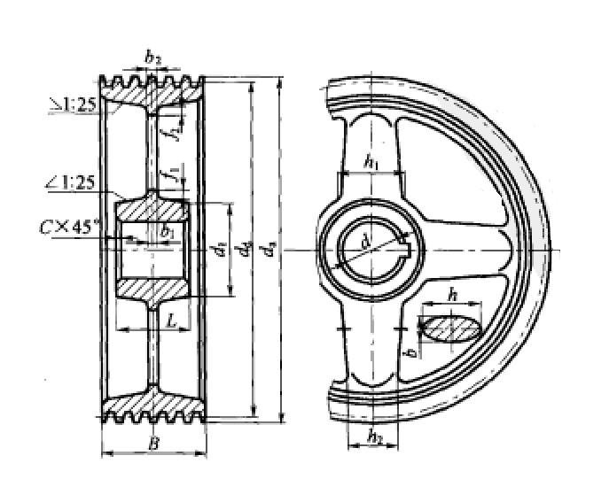 v带较平带结构紧凑,而且v带是无接头的传动带,所以传动较平稳,是带