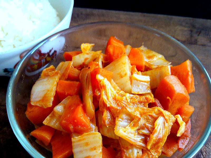 茄汁娃娃菜烧胡萝卜