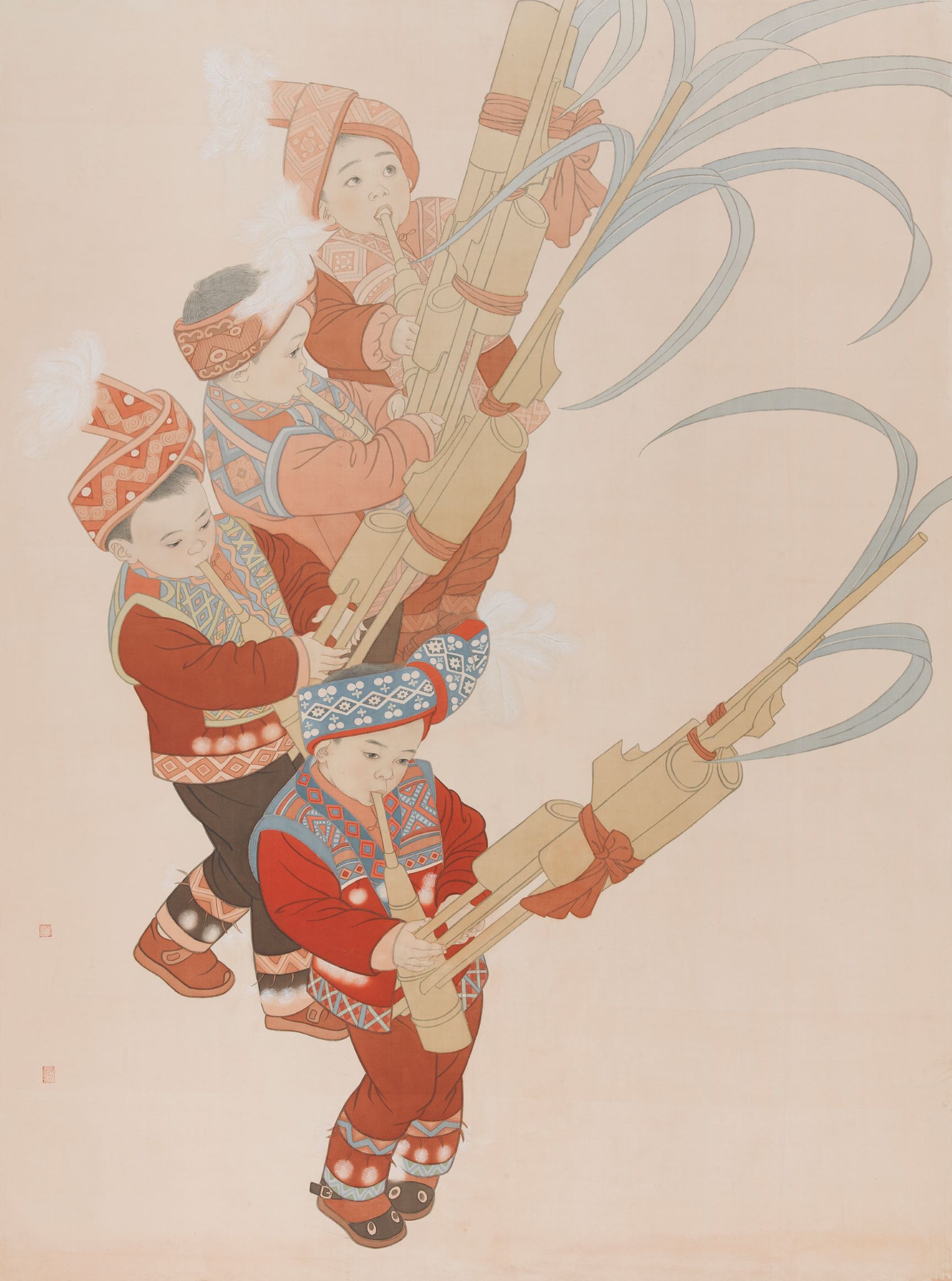 黎族人物绘画,黎族卡通_大山谷图库