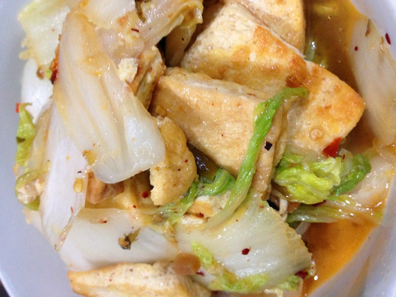 家常白菜煎豆腐