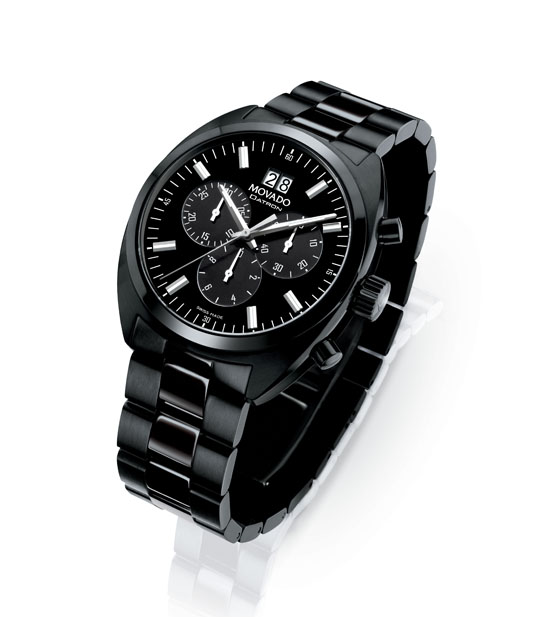 摩凡陀德隽黑色pvd石英计时表