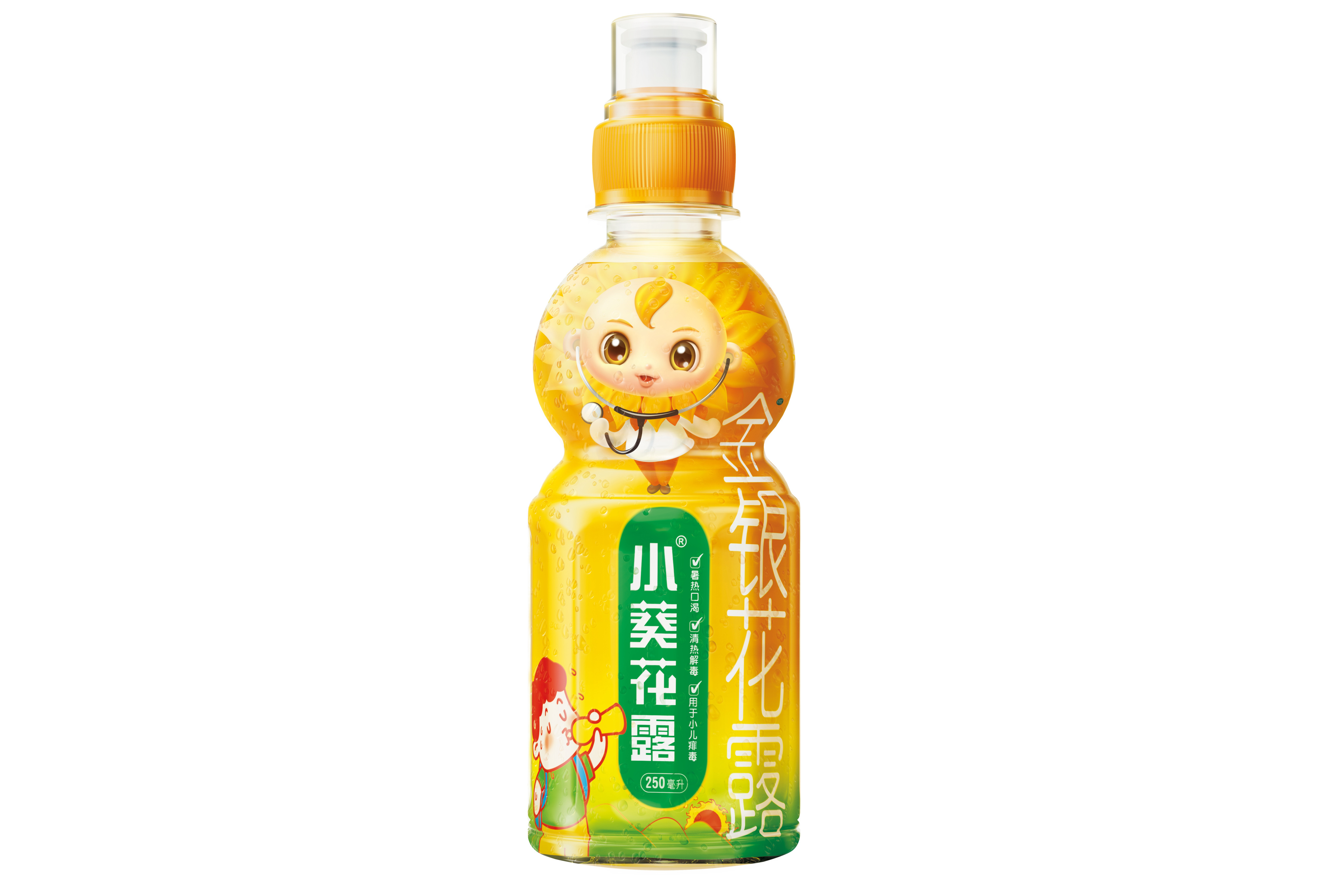  p>小葵花露金银花露是一款针对小儿痱毒,暑热口渴治疗的产品.