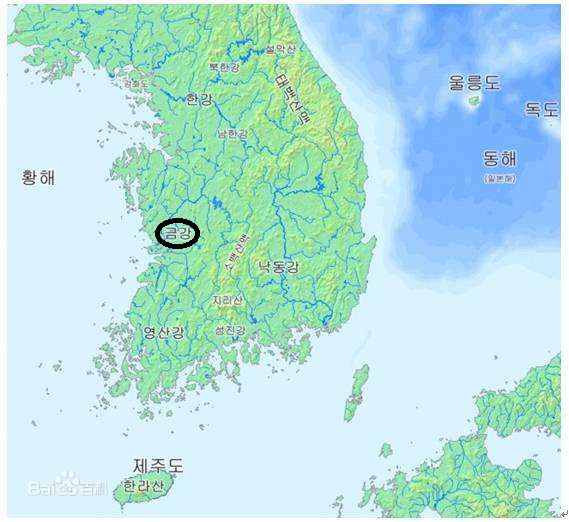 位于朝鲜半岛西南部,韩国境内,是朝鲜半岛的第六大河流