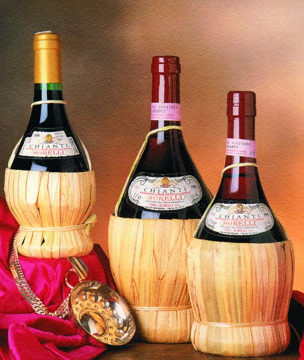 chianti in fiasco