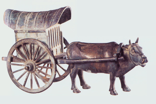  p>牛车顾名思义就是牛拉的车子,3000多年前的