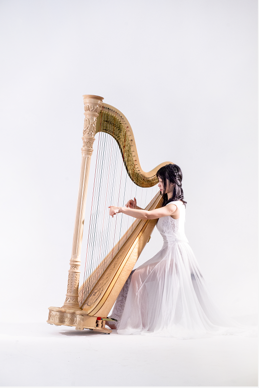  p>王劼,青年竖琴演奏家.