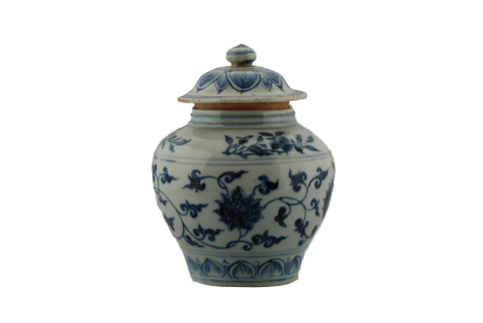 中国古美術・珍品・大明宣徳紋・青花纏枝花紋缶・瓜棱形・青花磁・陶磁器・文房・花瓶 明青花缠枝莲纹盖罐_百度百科