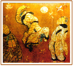 明洒线绣蹙金龙百子戏女夹衣