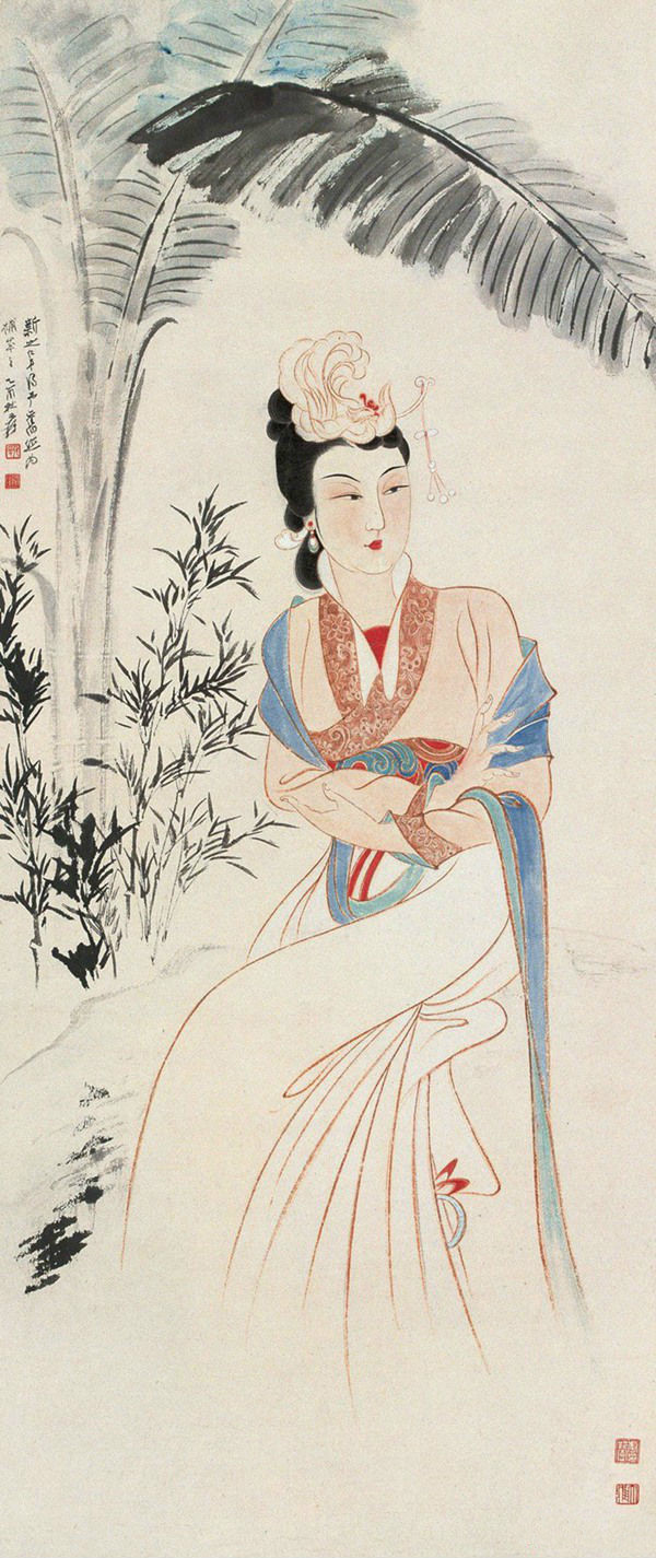 芭蕉仕女图（禹之鼎创作中国画）_百度百科