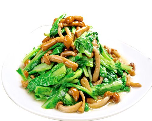 滑子蘑炒小白菜