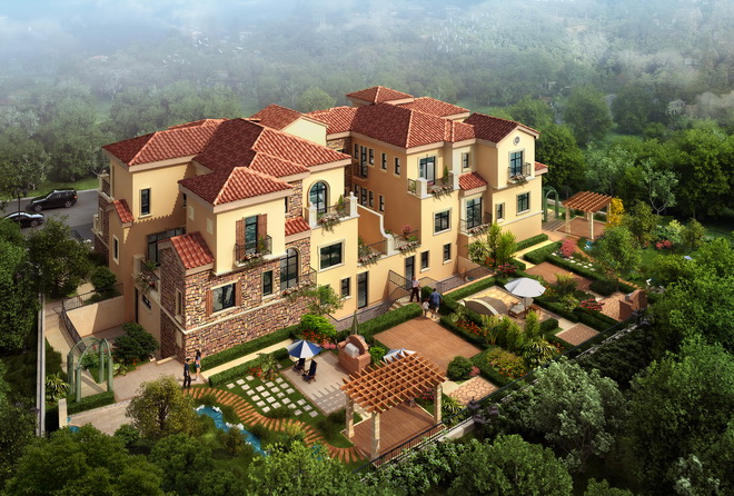 项目位于风景秀丽的棋盘山中央别墅区的核心