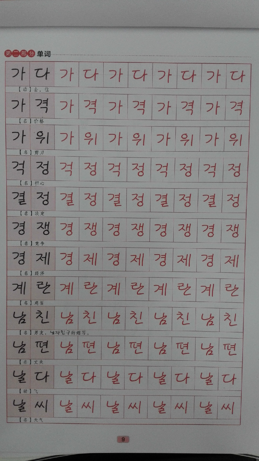 漂亮韩语手写体字帖:韩文公文体 可爱体