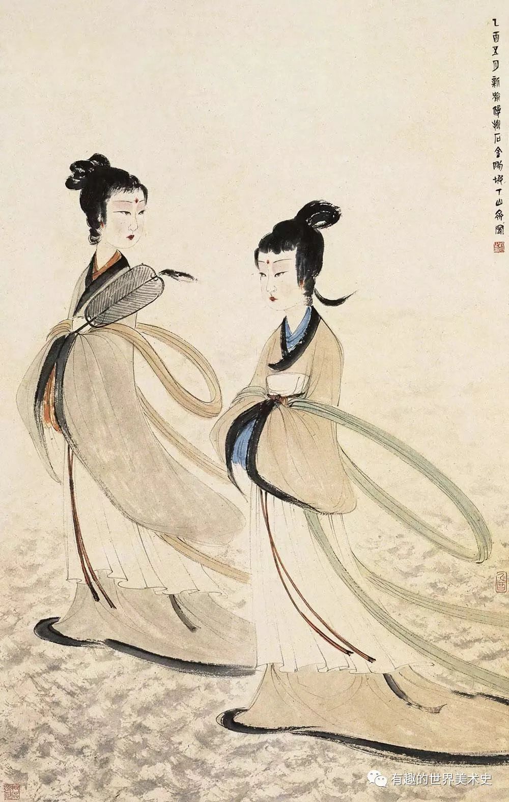 傅抱石笔下的美女，端庄高贵、美艳惊人！_百科TA说