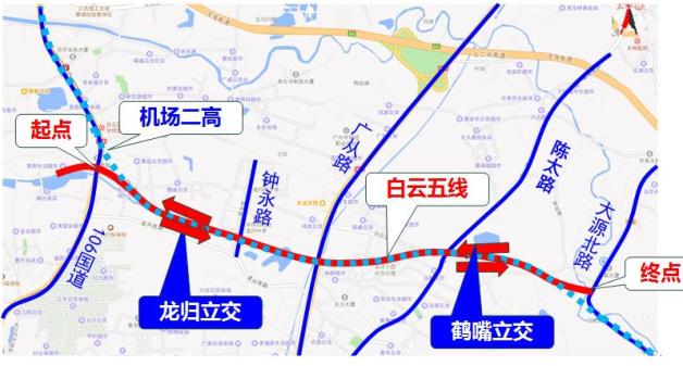  p>白云五线(机场高速-106国道)项目是广州北部及白云区主干线路网之