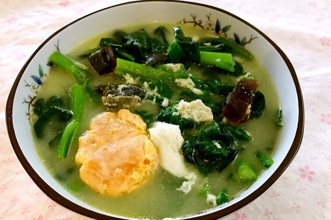 潺菜咸蛋滚肉片汤