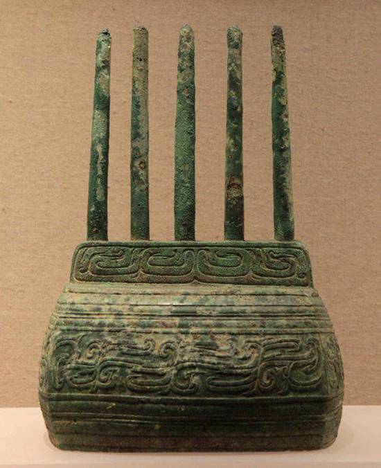 云纹铜五柱器