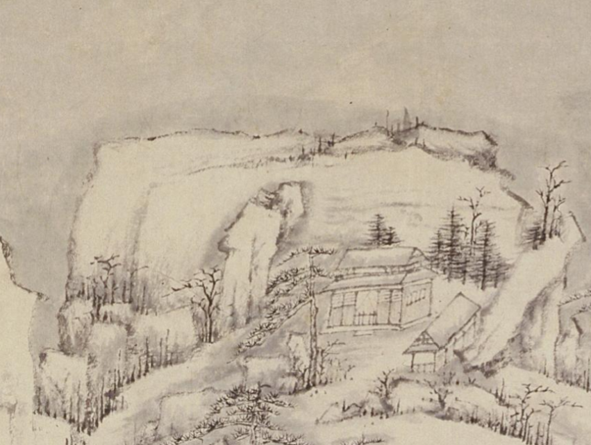 弘仁《西岩松雪图》