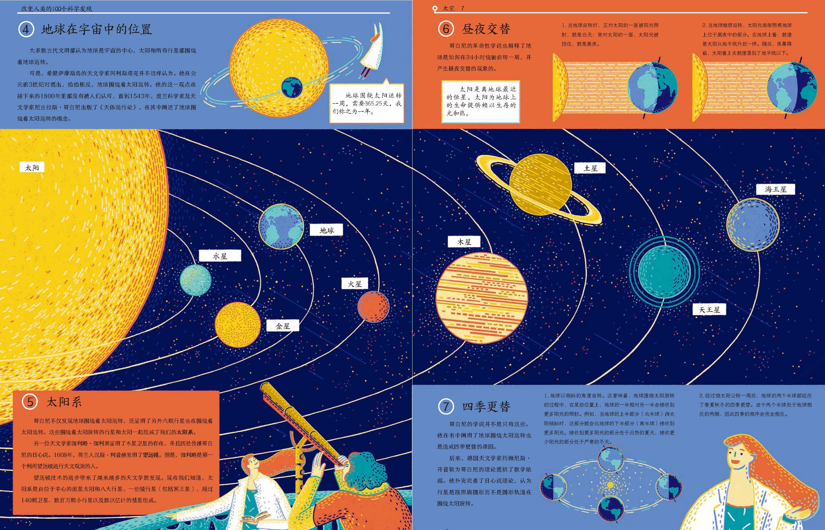 全书选取了太空,轮子,数字,光等十个科学领域,每个领域按照历史路径和