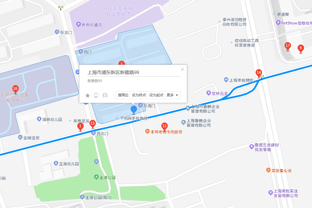 新雅路99弄位于上海市浦东唐镇,共计房屋1户.